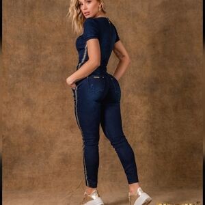Pitbull Jeans Women's Denim Jumpsuit Brazilian Butt Lifter Size 6
